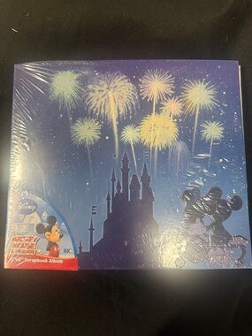 Disney Blue Castle & Gold Fireworks Scrapbook Album